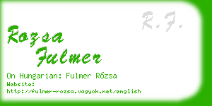 rozsa fulmer business card