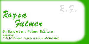 rozsa fulmer business card